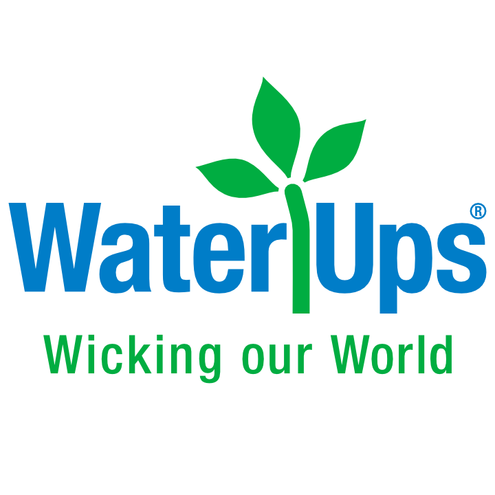 WaterUps logo – irrigation technology partner supporting Farm My School gardens.